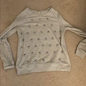 Lovemarks Size M Grey Beaded Sweater